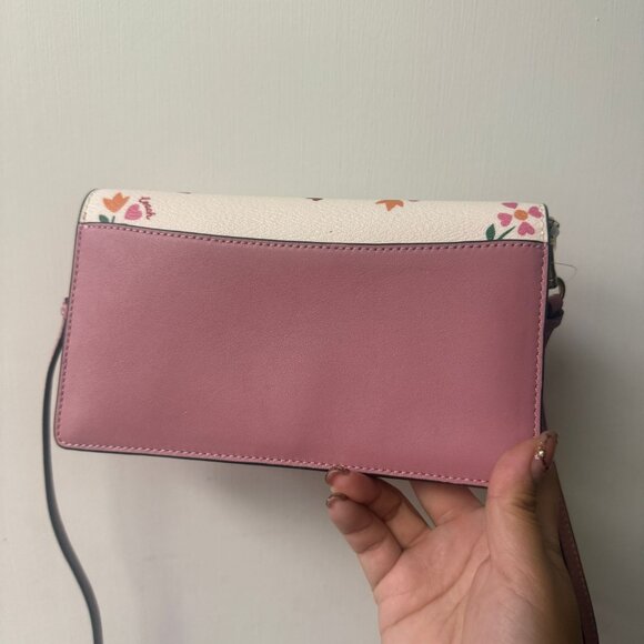 coach Anna Foldover Clutch Crossbody With Heart Petal Print c7657 - Picture 2 of 7